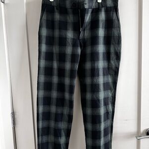 Men's Plaid Pants - Black , Green and Gray